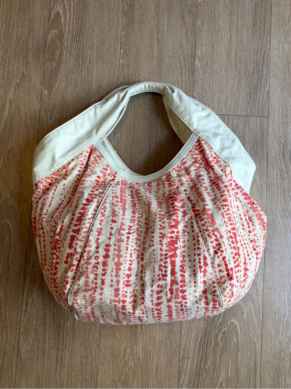 Y2K Cream & Coral Patterned Women’s Hobo Bag